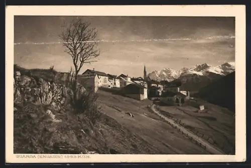 AK Guarda, Ortsansicht mit Blick zur Kirche