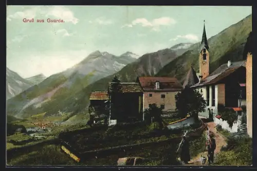 AK Guarda, Ortsansicht mit Kirche