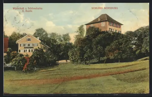 AK Winterthur, Gasthaus zur Schlosshalde und Schloss Mörsburg