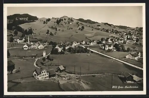 AK Gais-Zweibrücken, Ortspanorama aus der Luft gesehen
