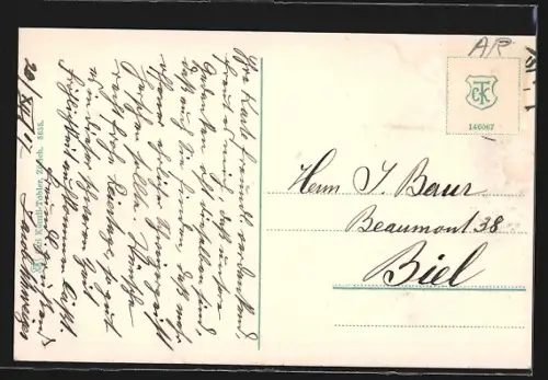 AK Herisau, Ortsansicht mit Säntis