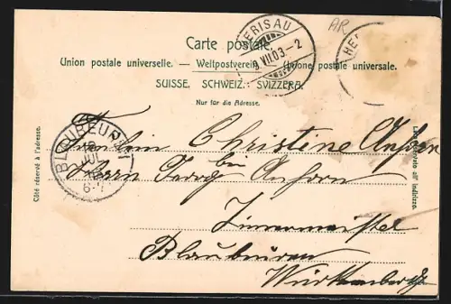 AK Herisau, Partie am Postgebäude