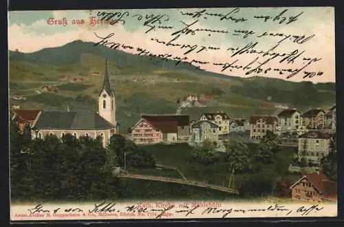 AK Herisau, Kath. Kirche mit Mühlebühl