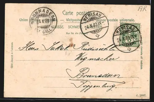 AK Herisau, Kath. Kirche mit Mühlebühl