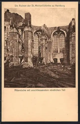 AK Hamburg-Neustadt, Ruinen der St. Michaeliskirche, Altarnische mit nördlichem Teil