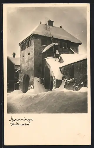 AK Memmingen, Lindauer Tor im Winter