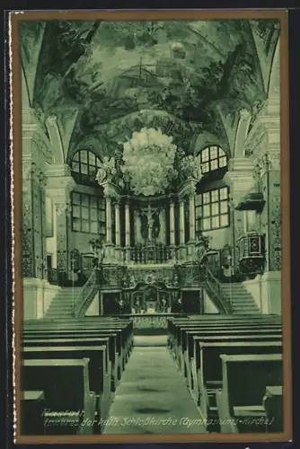 AK Rastatt, Inneres der kath. Schlosskirche (Gymnasiums-Kirche)