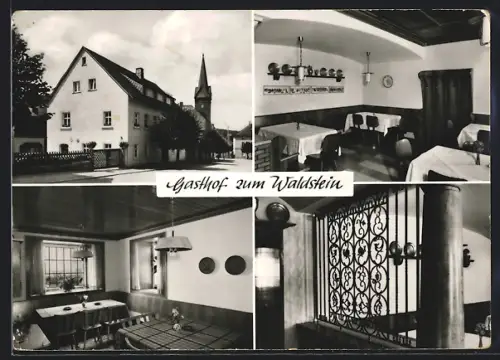 AK Zell /Fichtelgebirge, Gasthof zum Waldstein, Inh. Bruno Schneider, Innenansichten, Kirche