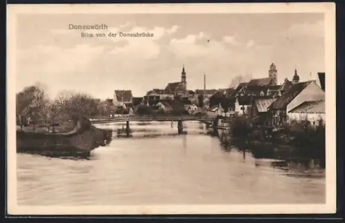 AK Donauwörth, Blick von der Donaubrücke
