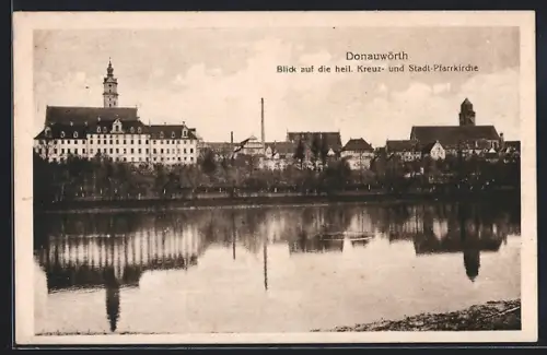 AK Donauwörth, Blick auf die heil. Kreuz- und Stadt-Pfarrkirche