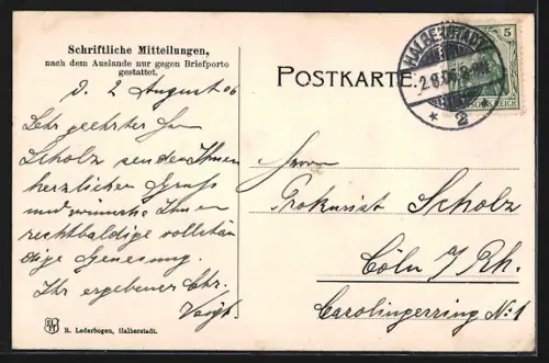 AK Halberstadt, Dompropstei mit Säulendenkmal