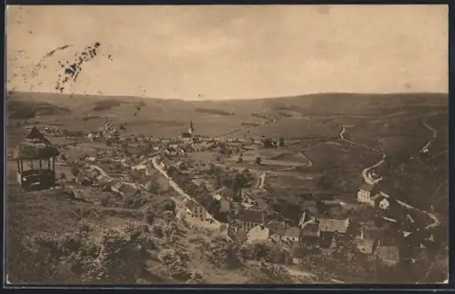AK Schönecken /Eifel, Ortsansicht mit Pavillon