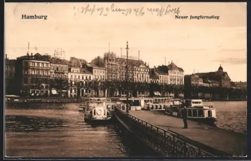 AK Hamburg-Neustadt, Neuer Jungfernstieg, Alsterdampfer