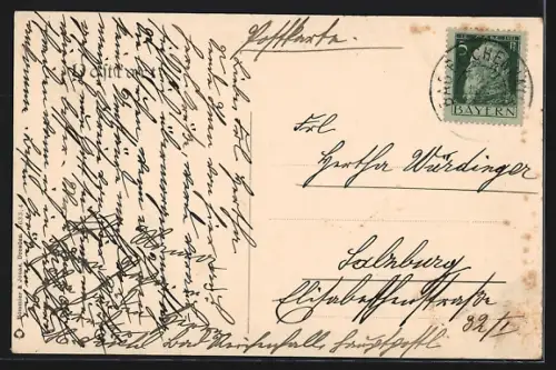 AK Berchtesgaden, Nonntal, Strassenszene mit Hotel Bellevue und Gebirgsblick