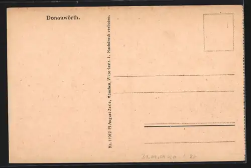 AK Donauwörth, Stadtansicht mit Brücke und Kirche