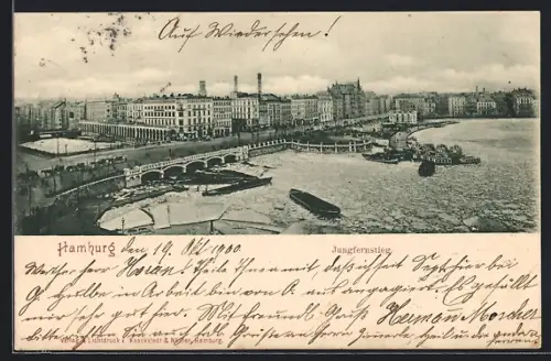 AK Hamburg-Neustadt, Jungfernstieg aus der Vogelschau