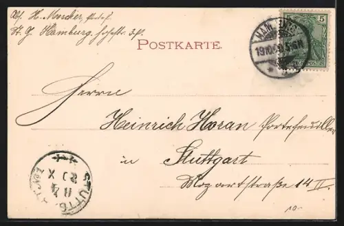 AK Hamburg-Neustadt, Jungfernstieg aus der Vogelschau