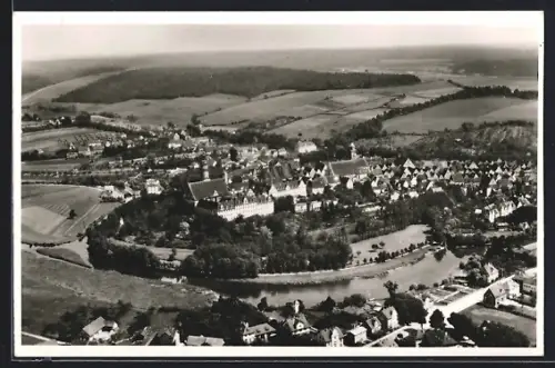 AK Donauwörth, Gesamtansicht der Stadt vom Flugzeug aus