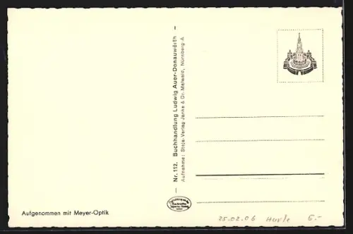 AK Donauwörth, Stadtansicht mit Kirche und Wohnhäusern