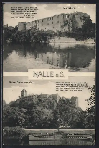 AK Halle a. S., Moritzburg, Ruine Giebichenstein