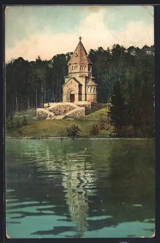 AK Berg /Starnberger See, Votivkirche für König Ludwig II