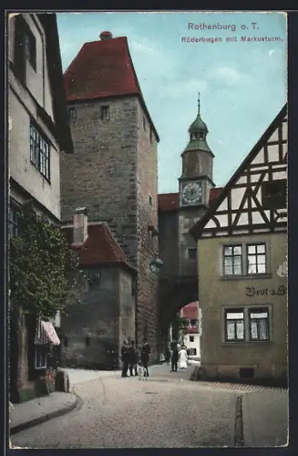 AK Rothenburg o. T., Röderbogen mit Markusturm