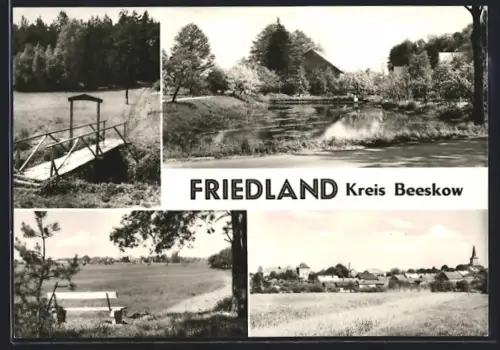AK Friedland /Beeskow, Eulenbrücke, Wuggelmühle, Ortsansicht
