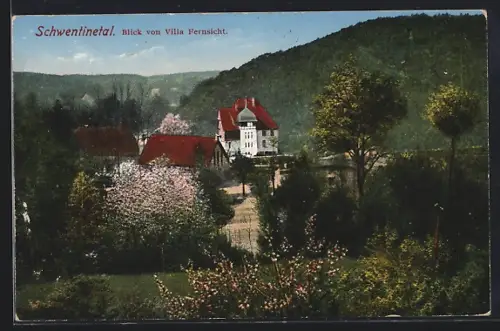 AK Schwentinetal, Blick von Villa Fernsicht