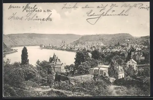 AK Boppard a. Rh., Ortsansicht mit Rheinpartie