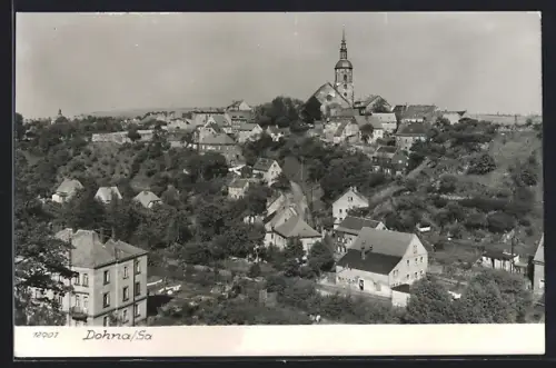 AK Dohna /Sa., Gesamtansicht mit Kirche