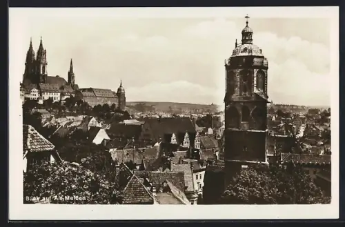 AK Meissen, Blick auf Alt-Meissen mit Kirchen