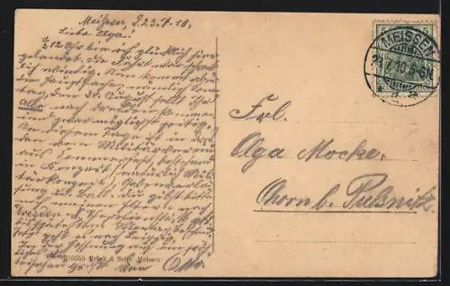 AK Meissen, Königl. Albrechtsburg von der Elbe