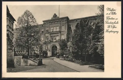 AK Meissen a. d. Elbe, Fürsten- u. Landesschule St. Afra, Haupteingang