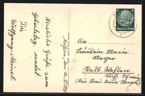 AK Meissen a. d. Elbe, Fürsten- u. Landesschule St. Afra, Haupteingang