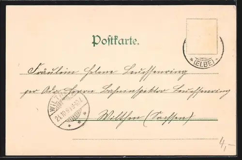 AK Meissen, Elbpanorama mit der Albrechtsburg