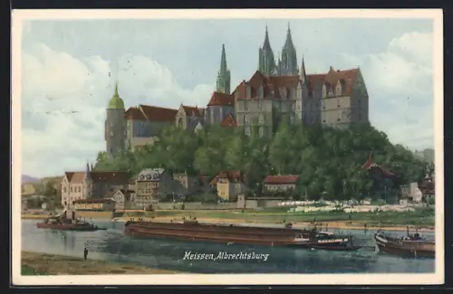 AK Meissen, Albrechtsburg von der Elbe her