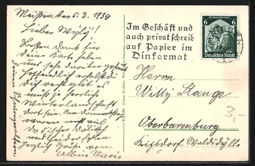 AK Meissen, Albrechtsburg von der Elbe her