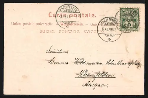 AK Schaffhausen, Gesamtansicht mit Fernblick aus der Vogelschau