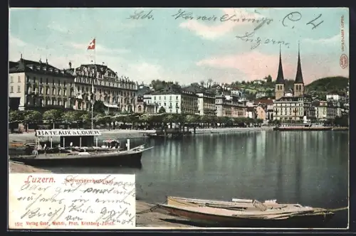 AK Luzern, Blick auf den Schweizerhofquai