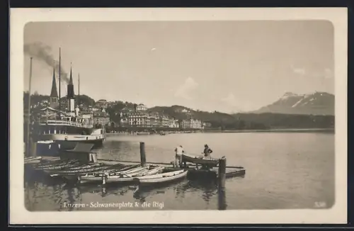 AK Luzern, Schwanenplatz & die Rigi