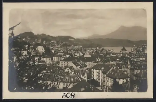 AK Luzern, Totalansicht mit Wasserblick und Bergpanorama