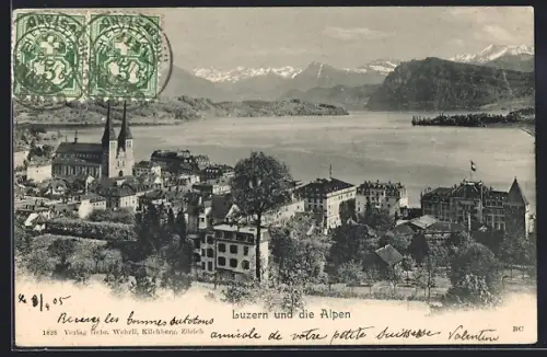 AK Luzern, Luzern und die Alpen