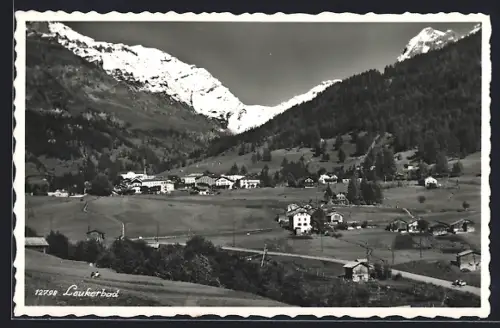 AK Leukerbad, Ortsansicht aus der Vogelschau
