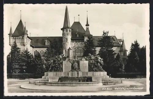 AK Bern / Berne, Welttelegraphendenkmal, Monument de l`Union télégraphique universelle