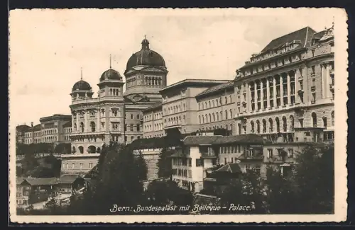 AK Bern, Bundespalast mit Hotel Bellevue-Palace