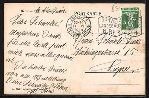 AK Bern, Historisches Museum von der Strasse aus