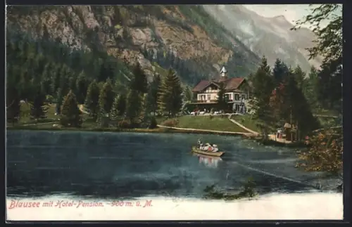 AK Blausee, Partie mit Hotel-Pension
