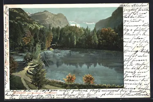 AK Blausee, Seepartie mit Birrstock und Doldenhorn