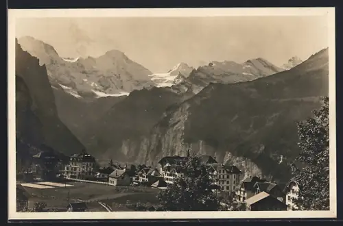 AK Wengen, Ortsansicht mit Grosshorn und Breithorn