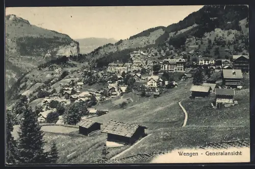 AK Wengen, Generalansicht von oben